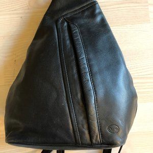 Convertible Calypso black soft leather backpack shoulder bag purse